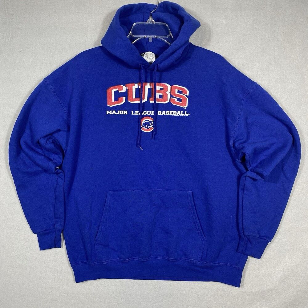 Chicago Cubs Sweatshirt Mens L MLB Baseball Blue Hoodie VF Imagewear Pullover